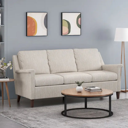 Modern three-seater fabric sofa