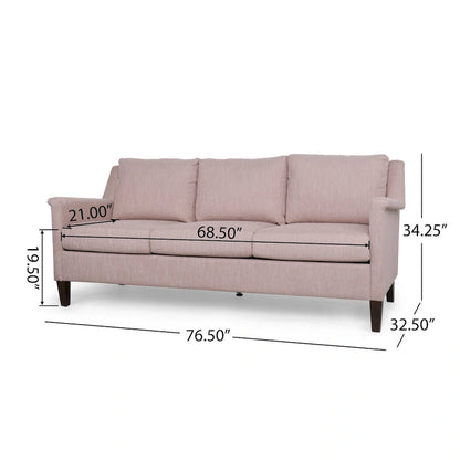 Modern three-seater fabric sofa