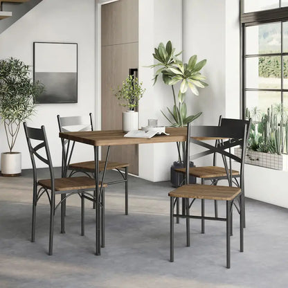 DH BASIC Small Space 4-Person Dining Set by Denhour
