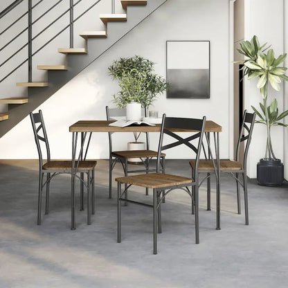 Compact four-seater dining table and chair set