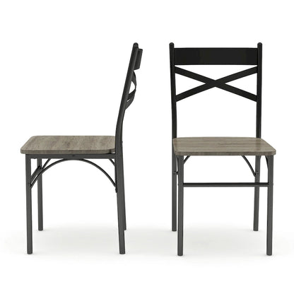 Compact four-seater dining table and chair set