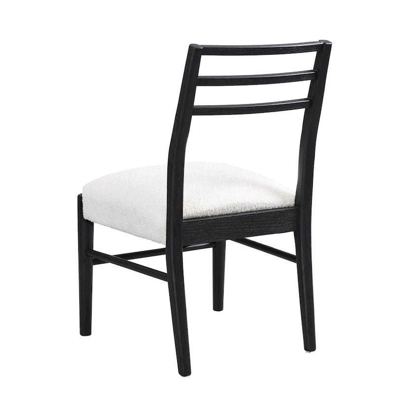 Fescue fabric and rubberwood upholstered dining chairs (set of two)