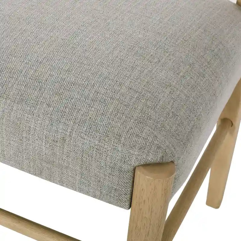 Fescue fabric and rubberwood upholstered dining chairs (set of two)