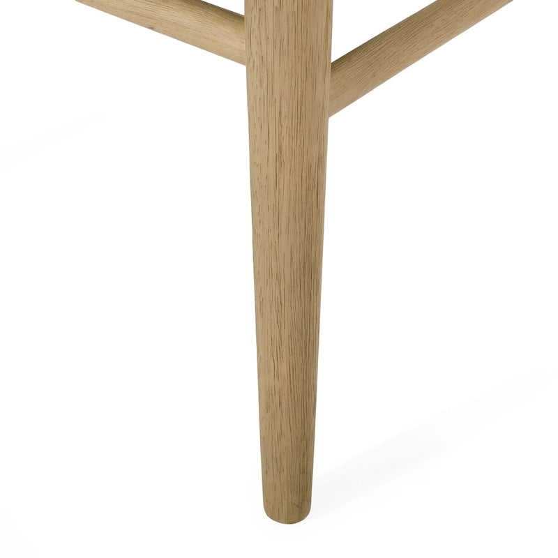 Fescue fabric and rubberwood upholstered dining chairs (set of two)