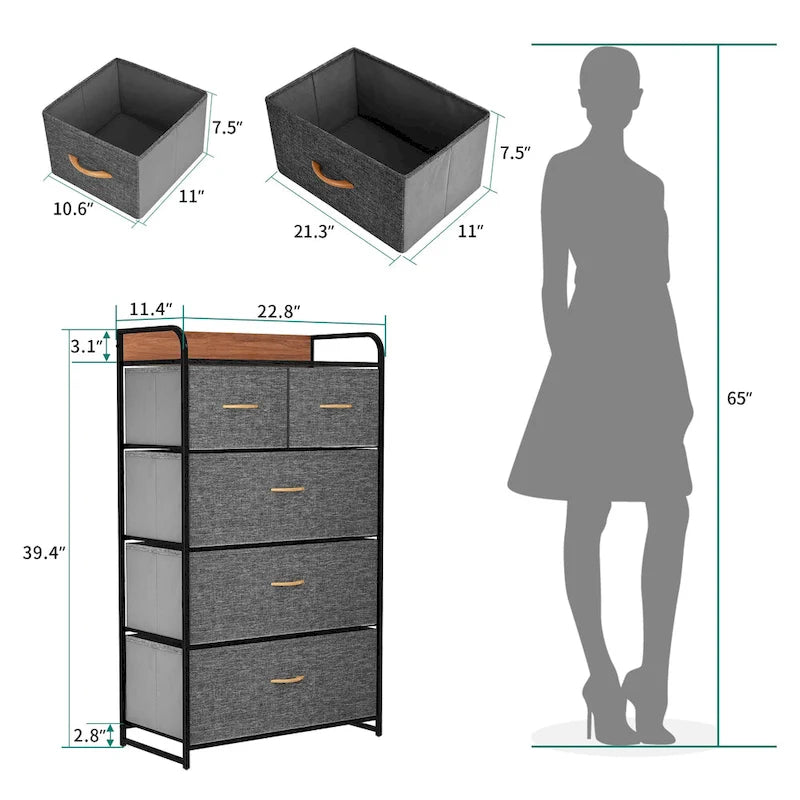 39.4 5 Drawers Furniture Storage Chest