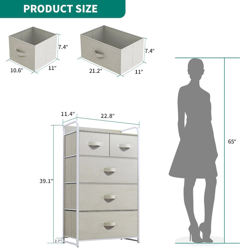 39.4 5 Drawers Furniture Storage Chest