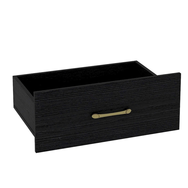 Versatile 9-Drawer Dresser - Sleek Black & Gold, Premium Quality Chest