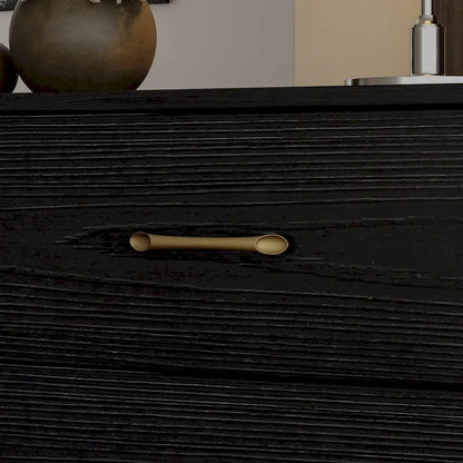 Versatile 9-Drawer Dresser - Sleek Black & Gold, Premium Quality Chest