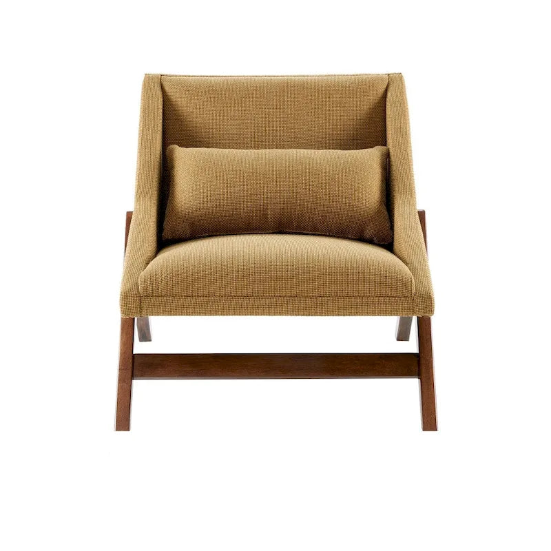 Mustard Yellow/ Pecan Lounge Chair