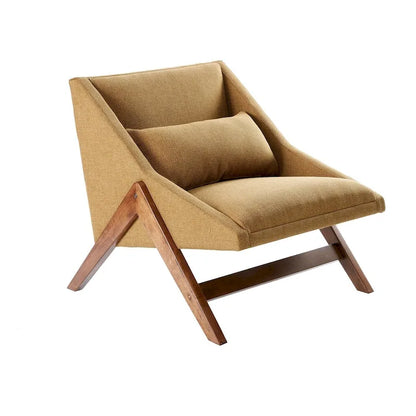 Mustard Yellow/ Pecan Lounge Chair