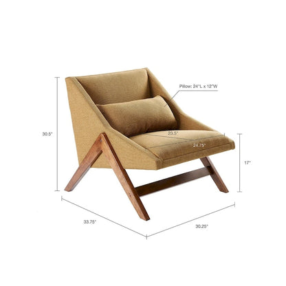 Mustard Yellow/ Pecan Lounge Chair