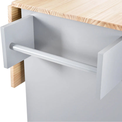 52.7 Inch Width Rolling Mobile Kitchen Island with Locking Wheels