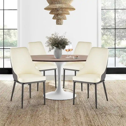 Faux Leather Upholstered Dining Chairs, Set of 4 - 18.1W x 21.3W x 36.6H