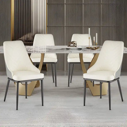 Faux Leather Upholstered Dining Chairs, Set of 4 - 18.1W x 21.3W x 36.6H