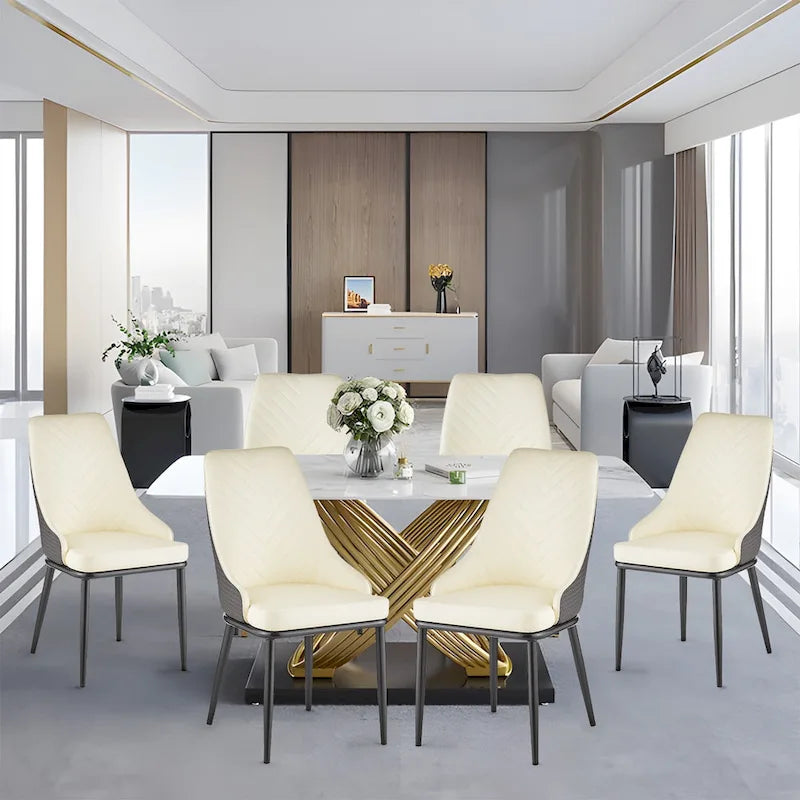 Faux Leather Upholstered Dining Chairs, Set of 4 - 18.1W x 21.3W x 36.6H