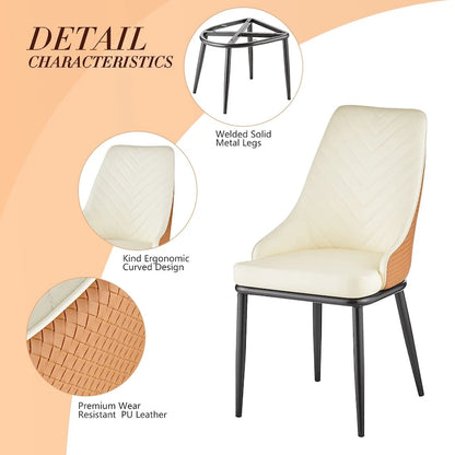 Faux Leather Upholstered Dining Chairs, Set of 4 - 18.1W x 21.3W x 36.6H