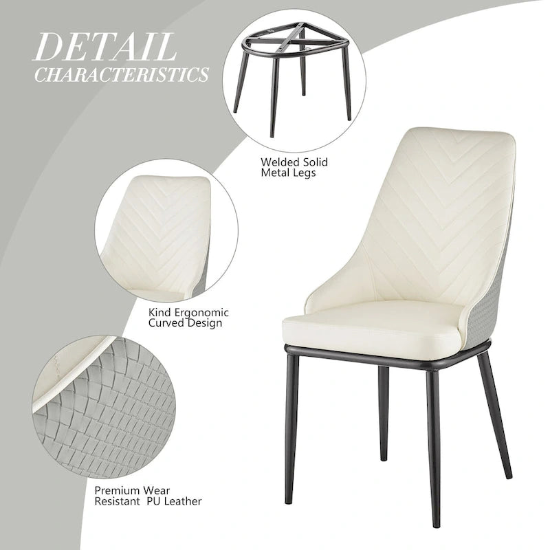 Faux Leather Upholstered Dining Chairs, Set of 4 - 18.1W x 21.3W x 36.6H