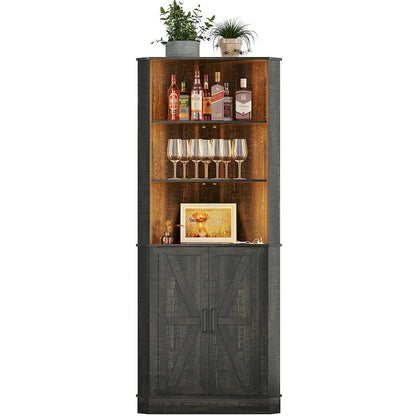 66 Tall Corner Cabinet With Led Light