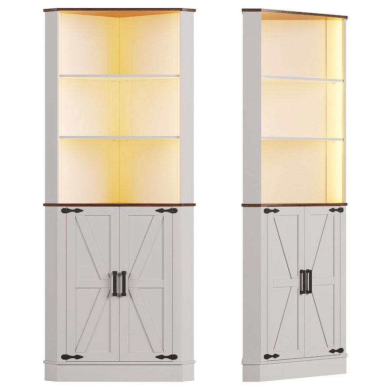 66 Tall Corner Cabinet With Led Light