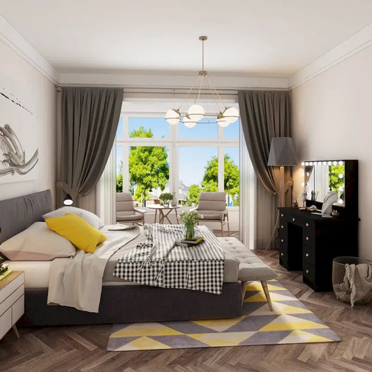 40.2W Beauty Station with 3 Mirrors Makeup Vanity for Dressing