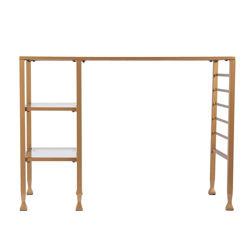 Gold Metal/Glass Writing Desk