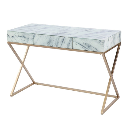 Glam White Stone Writing Desk