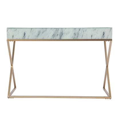 Glam White Stone Writing Desk
