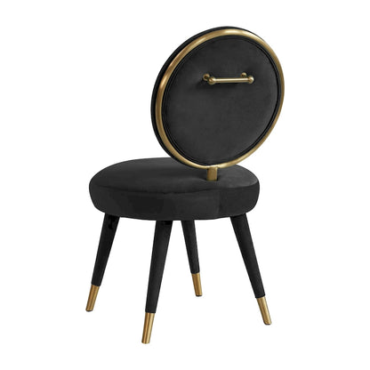 Oval-back Armless Velvet Dining Chair