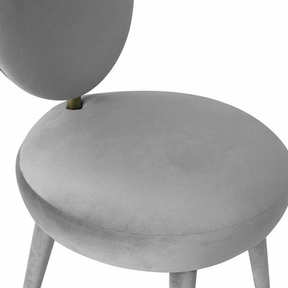 Oval-back Armless Velvet Dining Chair