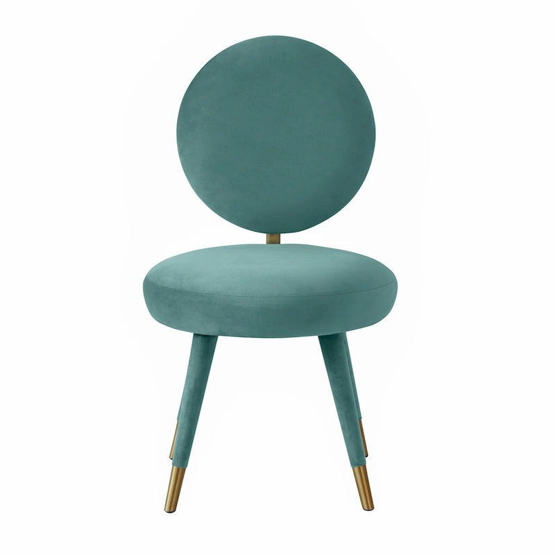 Oval-back Armless Velvet Dining Chair