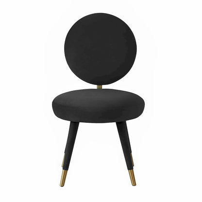 Oval-back Armless Velvet Dining Chair