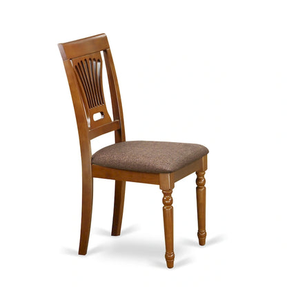 5 Piece Dining Set Includes a Round Dining Room Table and 4 Kitchen Chairs, Saddle Brown (Seat Options)