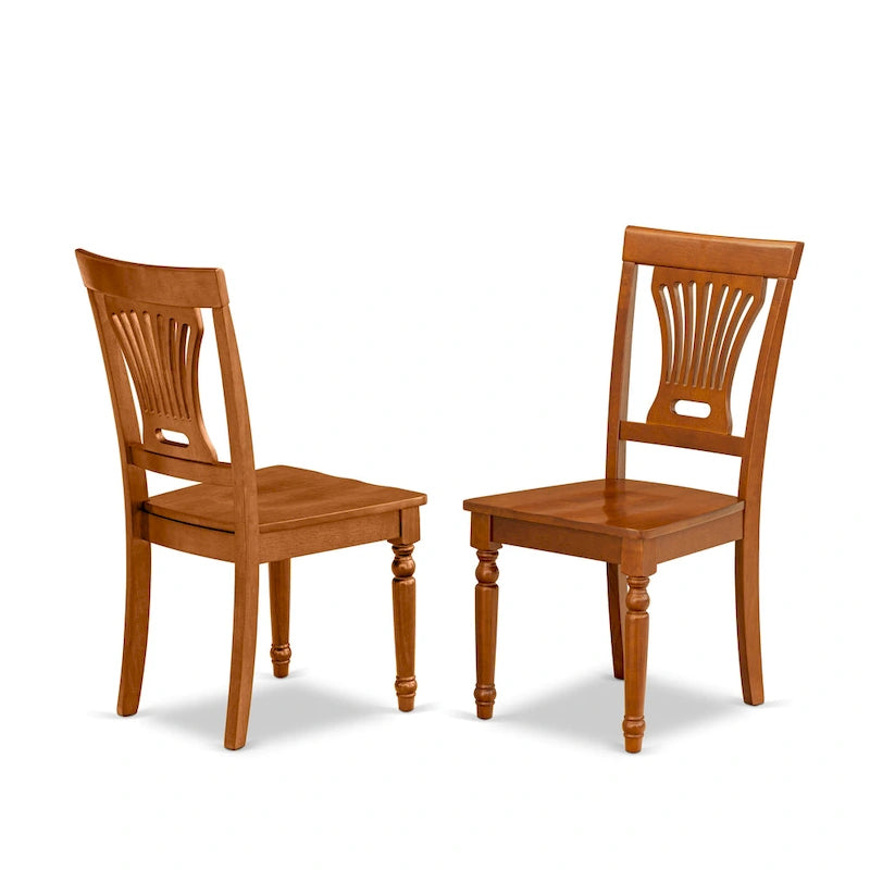 5 Piece Dining Set Includes a Round Dining Room Table and 4 Kitchen Chairs, Saddle Brown (Seat Options)