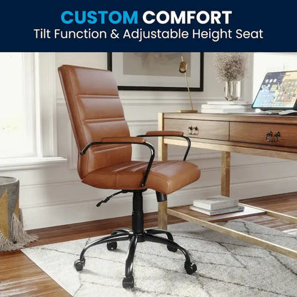 Mid-back LeatherSoft Executive Swivel Office Chair