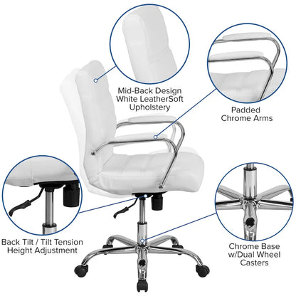 Mid-back LeatherSoft Executive Swivel Office Chair