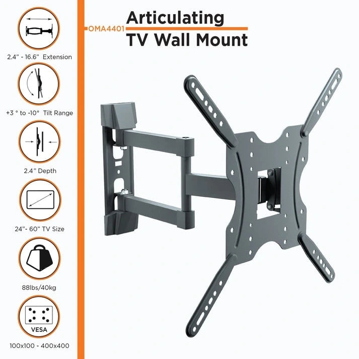 Articulating Full Motion TV Wall Mount - 24-60