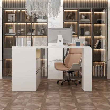 Storage Desk Movable Tabletop with Shelves and Display Area Dresser