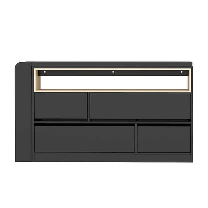 Storage Desk Movable Tabletop with Shelves and Display Area Dresser