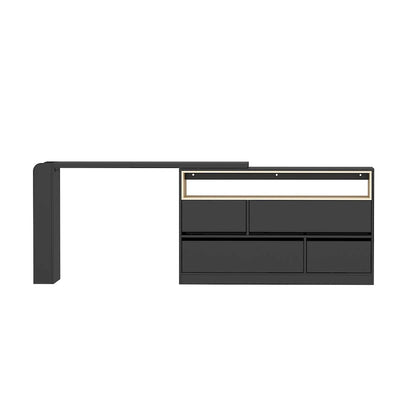 Storage Desk Movable Tabletop with Shelves and Display Area Dresser