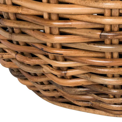 SAFAVIEH Alfia Wood Top Wicker Drum Coffee Table - 35.4 x 35.4 x 15.7 - 35Wx35Dx16H