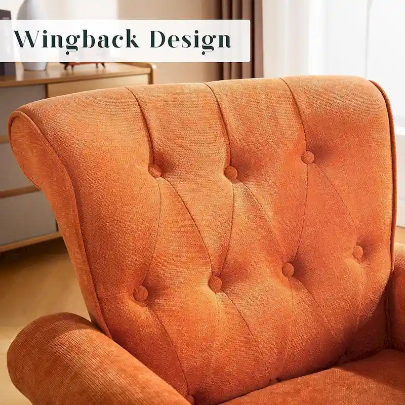 Floral Upholstered Accent Rolled ArmChair With Nailhead Trim Set of 2