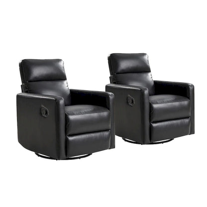 Modern genuine leather swivel rocking recliner (two-piece set)