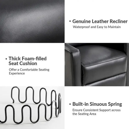 Modern genuine leather swivel rocking recliner (two-piece set)