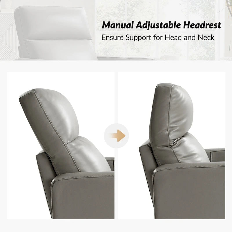 Modern genuine leather swivel rocking recliner (two-piece set)