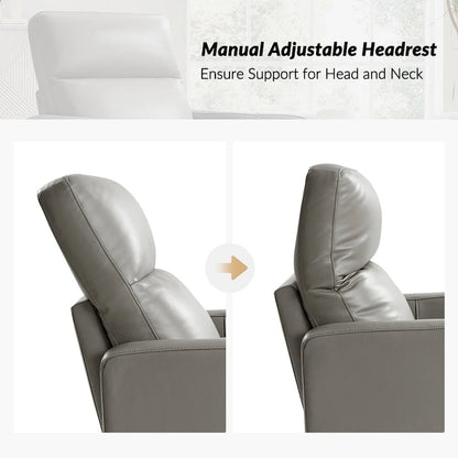 Modern genuine leather swivel rocking recliner (two-piece set)