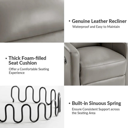 Modern genuine leather swivel rocking recliner (two-piece set)
