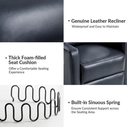 Modern genuine leather swivel rocking recliner (two-piece set)