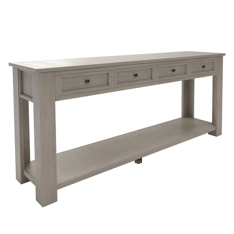 Vintage Style 4-Drawer 1-Shelf Console Table, Classic Entrance Display Table Entryway Table, Storage Sofa Table