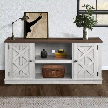 54 Farmhouse Wood TV Stand for TVs up to 60