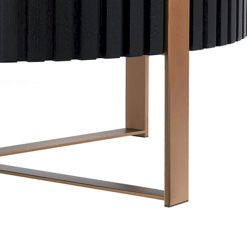 Modern Handcraft Drum Coffee Table 31.5 inch Round Coffee Table for Living Room,Small Coffee Table with Sturdy Pedestal